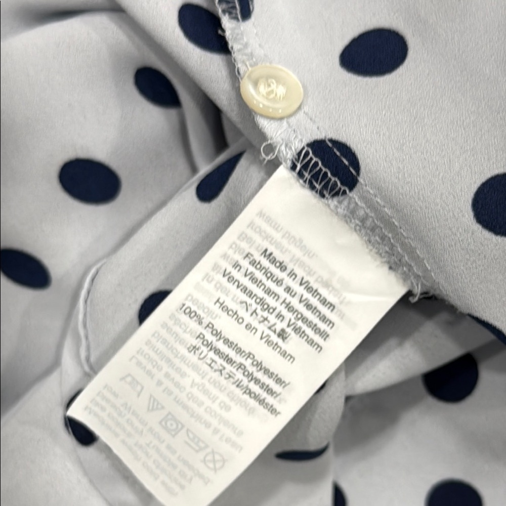 J. Crew Black and White Cap Sleeve Mandarin Collar Blouse - Picture 3 of 4